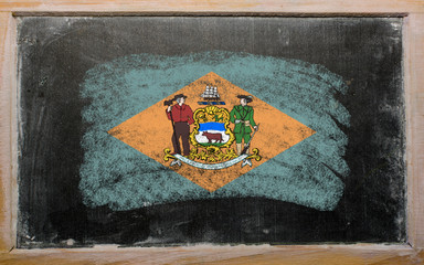 flag of US state of colorado on delaware painted with chalk