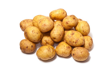 White Potatoes isolated on a white background.