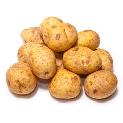 White Potatoes isolated on a white studio background.