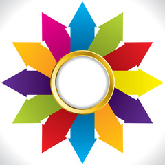 Abstract flower shaped arrow background design