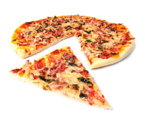 pizza with the cut off slice