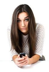 beautiful girl with mobile phone