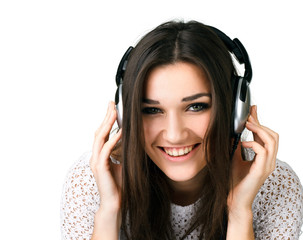 beautiful girl in headphones