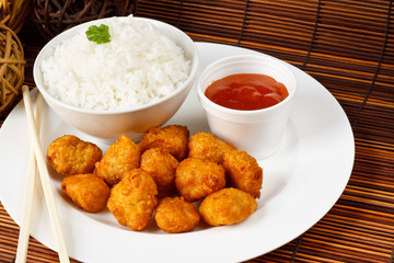 Sweet and sour battered pork balls