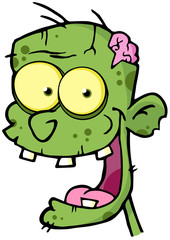 Zombie Head Cartoon Character