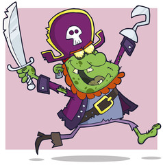 Pirate Zombie Cartoon Character
