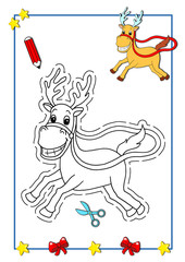 Natale da colorare, la renna