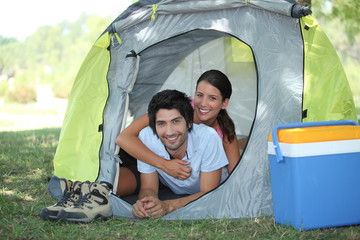couple in a tent