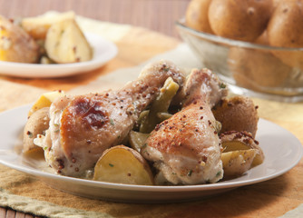 Roast chicken with potato