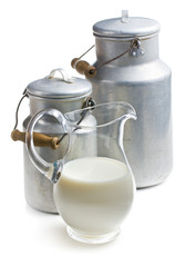 milk in a glass pitcher