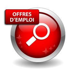 Bouton Web OFFRES D’EMPLOI (recherche candidature cv travail)