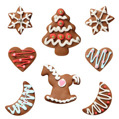 gingerbread cookies white background