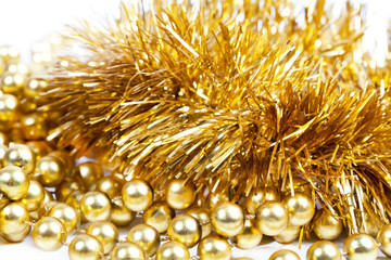 Golden tinsel and beads