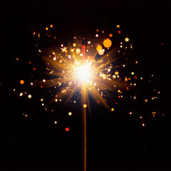 christmas sparkler with shiny glare
