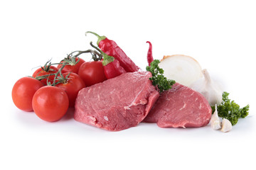 raw meat and ingredient