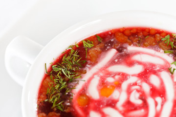 Red soup with herbs & spice