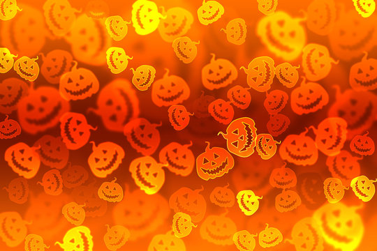 Pumpkin bokeh Halloween background
