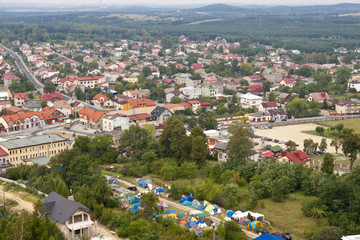Olsztyn town - aerial view.
