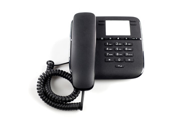 Telefono nero da ufficio