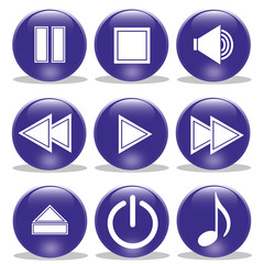 Collection of Media Player glossy buttons