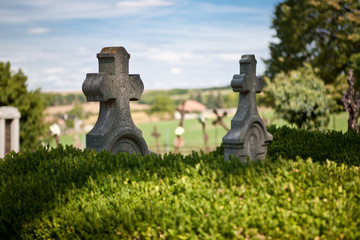 Old cemetery tombstones