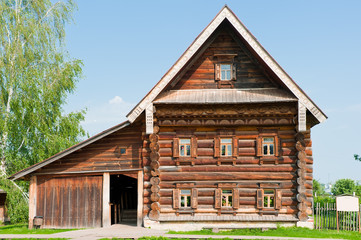 Two-storey wooden house of a wealthy farmer. Suzdal. Russia.