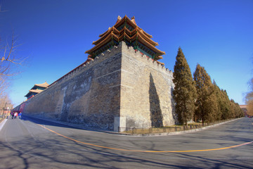 corner turret at beijing forbidden city