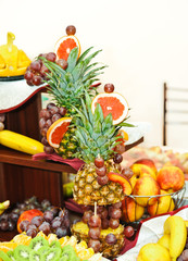 Carved Fruit Arrangement .fresh various fruits