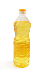 sunflower oil in a plastic bottle