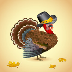 Turkey with Thanksgiving Hat
