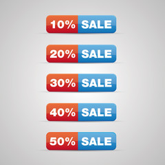 Set of sale buttons