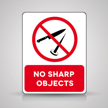 No sharp objects sign