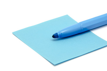 Paper and pen blue