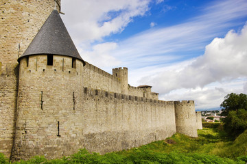 beautiful view of old town of Carcassone in France