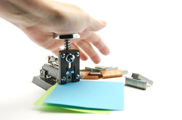 Stapling sheets of paper