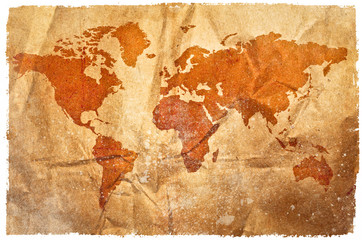 World grunge sepia map