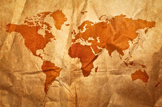 World Grunge Sepia Map