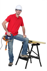 Carpenter with band saw