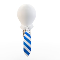 3d bulb with tie business concept