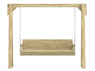 Wooden garden swing bench