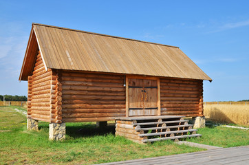 Traditional russian rural wooden house