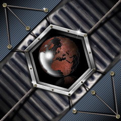 Fototapeta na wymiar Business Hexagon Grunge background