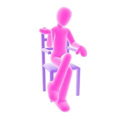 pink person sitting A