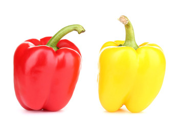 Tasty peppers isolated on white