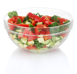 Fresh salad isolated on white
