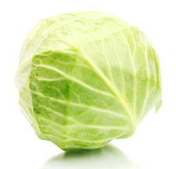 Fototapeta premium whole green cabbage isolated on white