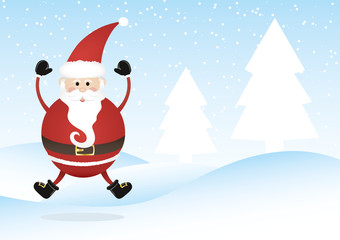 Springender Nikolaus in Schneelandschaft