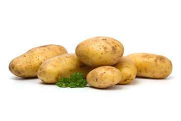 New potatoes isolated on white background