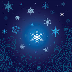 Snowflakes  vector background.