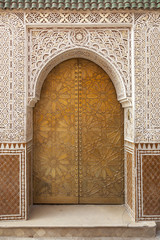 Brass decorated Moroccan door